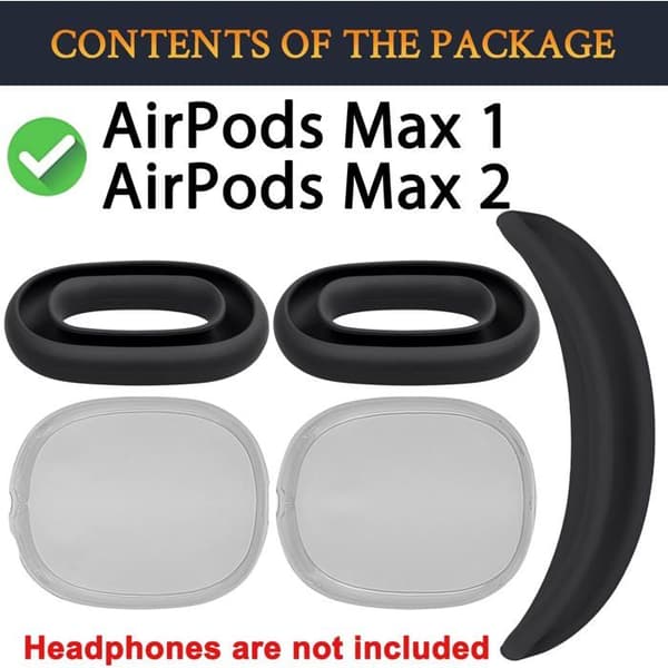 AirPods Max Skyddskit - 3 Delar - Silikon och TPU - Svettresistent - För 2020/2024 Hörlurar