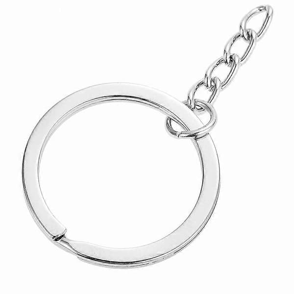 50-pack - Nyckelringar 25mm - Kort Kedja Silver