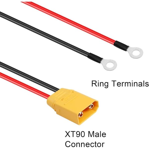 XT90 til O-ring terminalkabel, 14AWG silikontråd