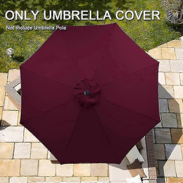 Udskiftningsdug til parasol, udendørs parasol udskiftningsdug Wine red 8-ribs 6.5FT-2m