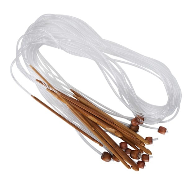 12 st Cirkel Sticknålar Dubbelspetsade Bambu Rörkoppling Virknål Tillbehör (Kolsyrat Vit Rör 120cm)