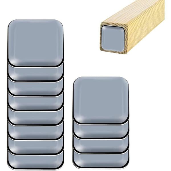 12 stk. selvklebende teflon-møbelknotter 40x40 mm, beskytter effektivt, flyttbare bordbeinknotter, selvklebende knotter