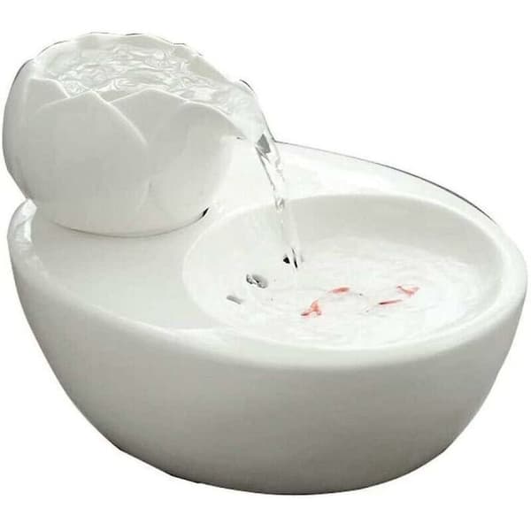 1.3L Keramisk Kattvattenfontän, Tyst Vattendispenser, Högkapacitetsfiltrering, Mått 19x14x7.5cm