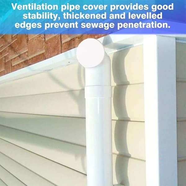2 Stykker 100 mm Ventilationsrørdæksel, PVC-muffestik til Drænrør, Plastventilationsrørhætte til Luftsystem for at Forhindre Lugt