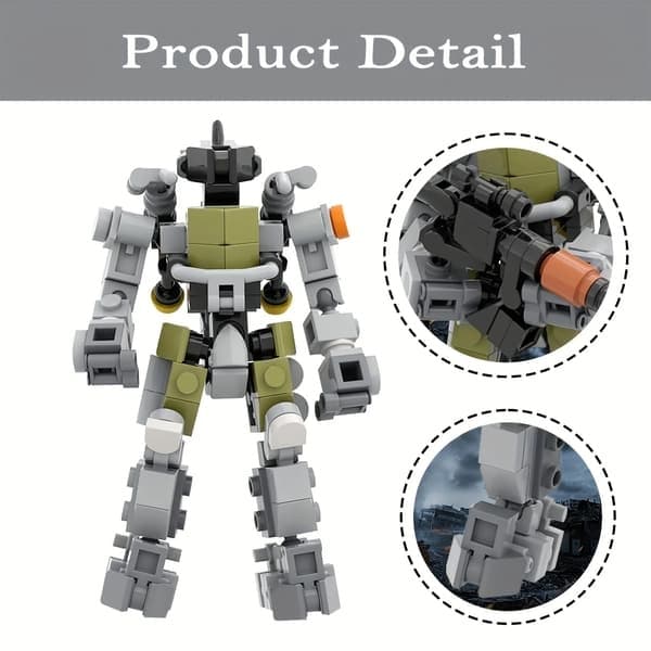 MOC Robot Byggesett Forsterket Sett Konstruksjonsfigur Samleleke For Barn Voksne Julebursdagsgave E