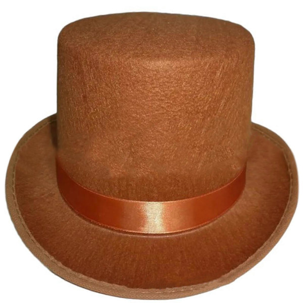 Roll Trim Hög Hatt för Kvinnor Män Scenföreställningar Gentleman Hatt Temafest Maskerader Utklädnad Huvudbonad Nonwoven Hatt Khaki L Khaki L