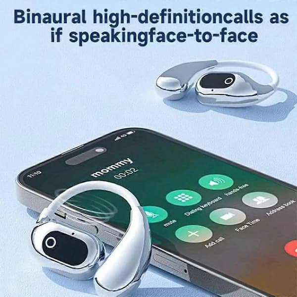 Multi-Language Smart Translation Bluetooth Headset, Open Air 5 Ows Translator Black