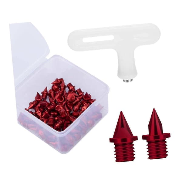 50-pakning 5 mm piggsko-pigger Erstatning Lette metallpigger for sprintløping Sport Voksne Red