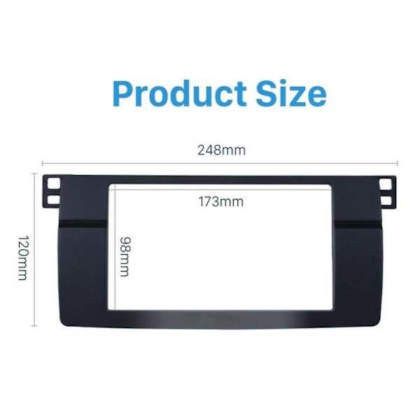 Til 3-Serie E46 1998-2005 2Din Audio Panel Modifikationspanel DVD Navigationspanel Ramme Bil Fasci
