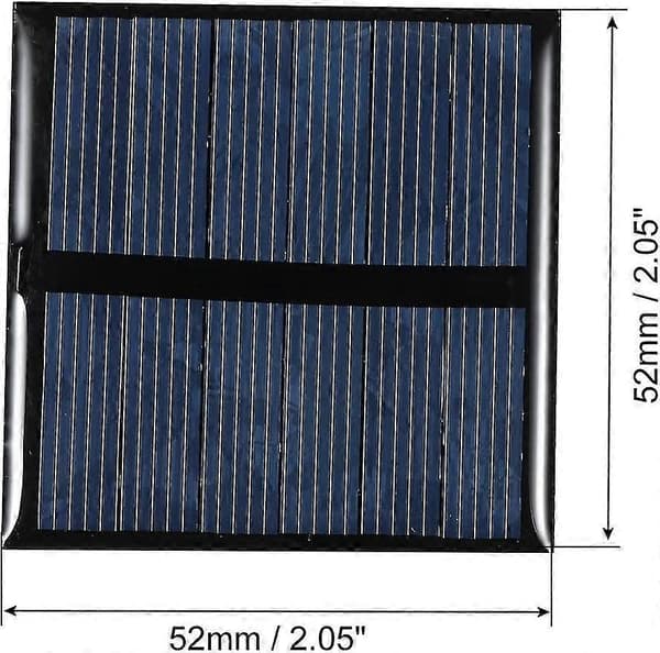 Mini solpanelcell 3v 125ma 0.375w 52mm X 52mm för DIY elektrisk kraftprojekt, 5-pack