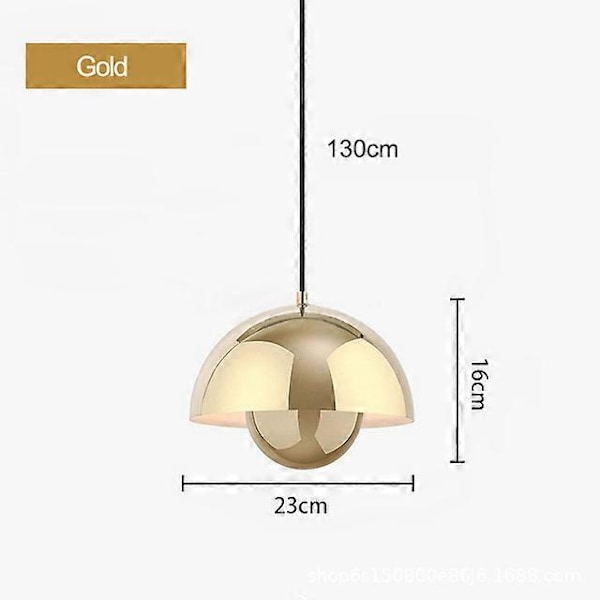 Modern Blomkruka Pendellampa Halvcirkelformad Restaurang Hängande Taklampa Inomhus Vardagsrum Bar Köksö Lampor Cool White 6000K Gold