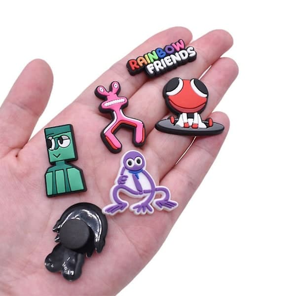 15 st/set Rainbow Friend Sko Berlocker, Croc Träskor Dekoration för Barn Vuxna