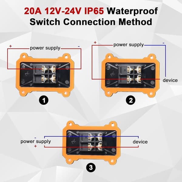 IP65 Vandtæt Kabelafbryder 30A 12V-24V AYWHP DPST 4-benet 12V