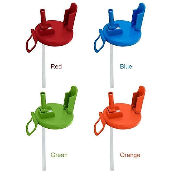 4-pack 4 Färg Soda Burk Lock med Sugrör, Silikon Sugrör Soda Burk Skydd, Sugrör Soda Burk Lock, Återanvändbar för Burk