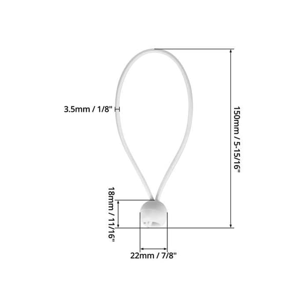 100 elastiske bungee-snore 15 cm med kugler - hvid - telte/presenninger/bannere/husholdning