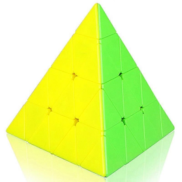 Fyrstegspyramid Magic Cube Enfärgad 4 I 4x4x4 Smidig Pedagogisk Leksak Presentidé Pussel Utbildningsleksaker för Barn White
