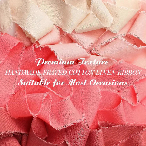 9 rullaa 4cmx5m reunus sifonkinauhaa kukkakimppuihin, käsintehty nauha lahjojen paketointiin, rispaantuvalla reunalla oleva nauha koristeluun light pink 4cmx5m