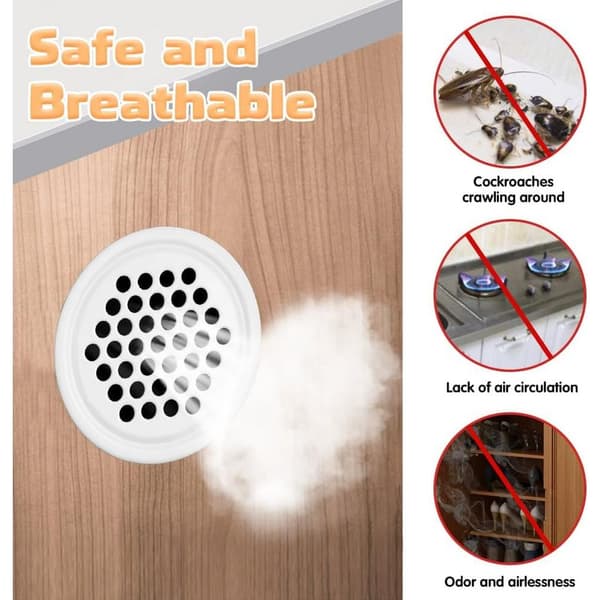 20 STK Hvit Ventilasjonsrist, 35 mm Rund Luftventil, Ventilasjonsrist i Rustfritt Stål, Hvit Rund Ventilasjonsrist