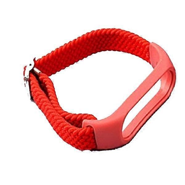 Kellon ranneke nailonia Xiaomi Mi Band 3/4/5/6/7/NFC -kelloon, musta Red