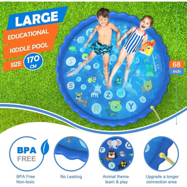 Vattenstrålematta för barn - Halkfri PVC-stänkmatta 170 cm