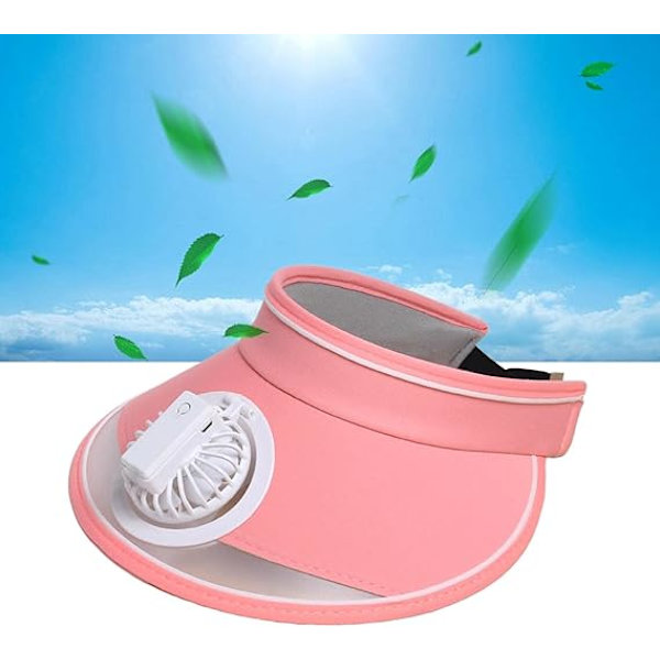 Aurinkolippahattu tuulettimella, aurinkosuojaava tuuletinhattu, aurinkolippahattu tuulettimella tytöille, pojille, matkailuun, retkeilyyn, kalastukseen, urheiluun Pink