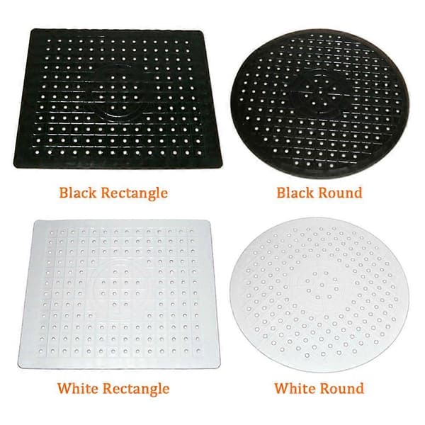 Fyrkantig underläggsmatta, rund diskbänksmatta, avloppsmatta, diskbänksmatta White Rectangle