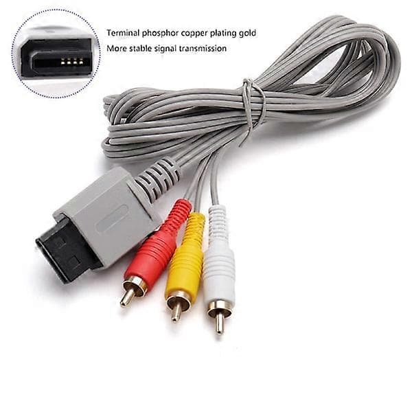 1,8 m 3 RCA-kabel til Nintendo Wii-controller o Video AV