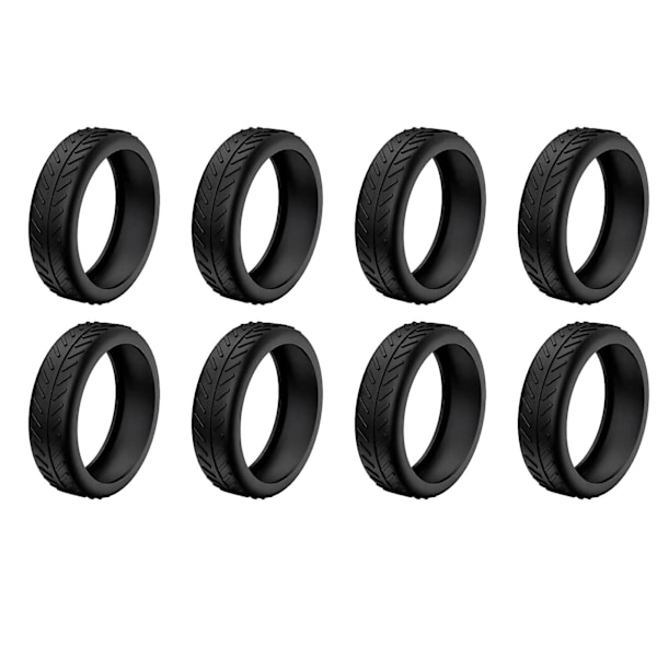 Mjuka silikonhjulskydd för resväska, ljuddämpande hjulskydd för affärsresor Black 8pcs