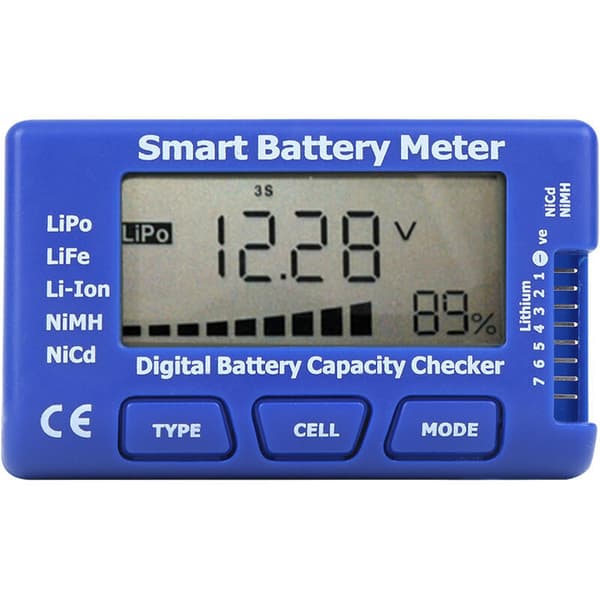 5-i-1 Smart Digital Batterimåler, Batterikapacitetstester med LCD-skærm