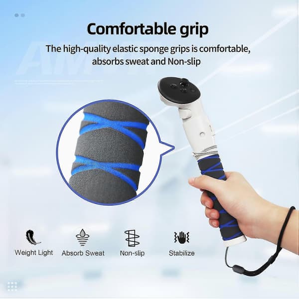 AMVR Q3JP2 Til Meta Quest 3 VR Gaming Controller 1 Par Forlænger Grebsstang