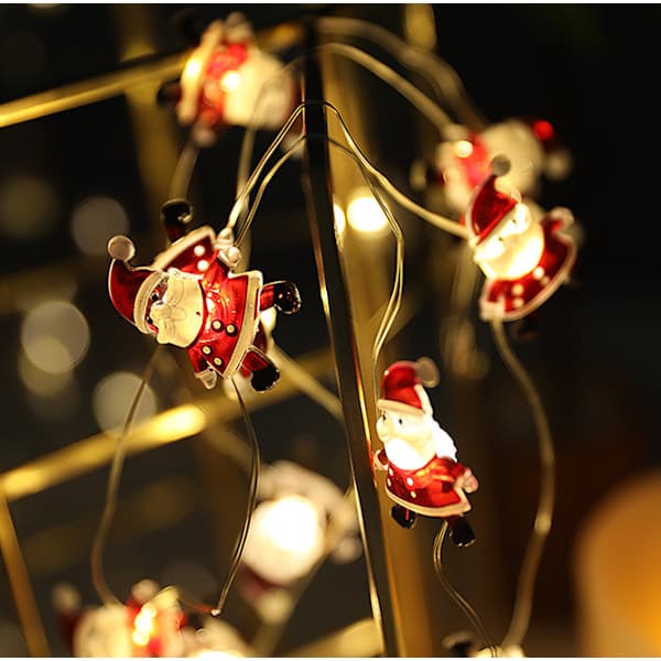Julelys med Julemand, 2M 20 LED, Dekorationslys til Jul Julemand