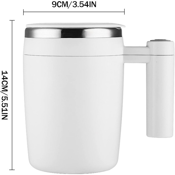 1 st (vit) USB-uppladdningsbar automatisk muggkopp magnetmugg