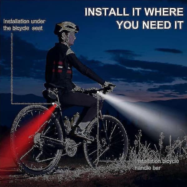 4-pack USB-uppladdningsbar cykellampa fram och bak LED-cykel Xixi