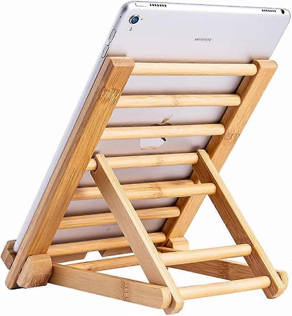 Bambu Tabletthållare Trä Mobiltelefonhållare för Skrivbord, Trä Tabletthållare Skrivbord Mobiltelefonhållare Mobilställ