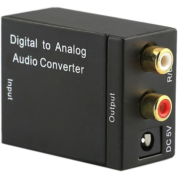 Digital til Analog Lydkonverter, Koaksial Optisk Digital, Koaksial Toslink til Analog RCA L/R Lydkonverter Forsterkeradapter