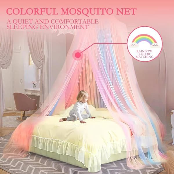 Regnbue Myggnetting - 1 Enhet - Polyester - Insektbeskyttelse - Barnerom Enkel- eller Dobbeltseng - 60x250x12
