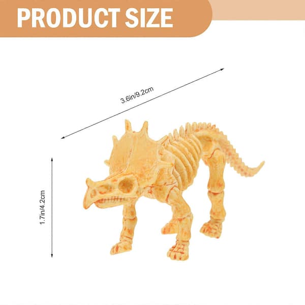 Gyldent plastik dinosaur skelet legetøj til leg 12 stk. børnesæt