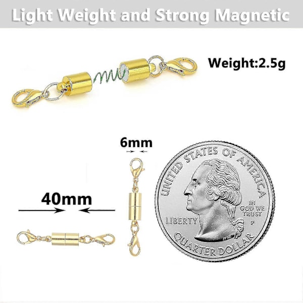 12 kpl Magneettilukko Muunnin Kaksois Hummer Magneetti Koru Lukot Kaulakorulle Rannekkeelle Lukot, 6 Kultaa + 6 Hopeaa