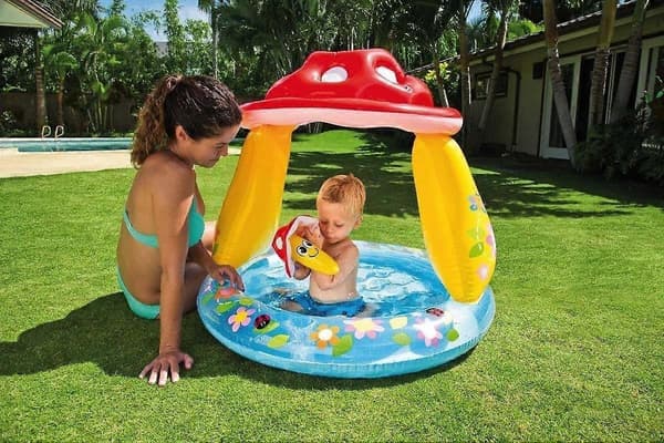 Barnpool svamp babysolskydd plaskdamm havsbollpool sandpool