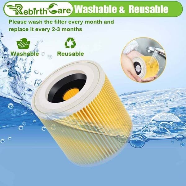Pakke med 2 patronfiltre til Kärcher WD3 Premium, WD2, WD3, WD3P, MV2