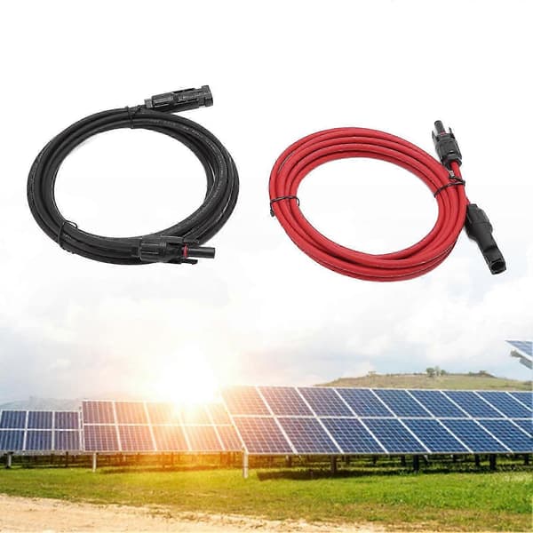 Solpanel PV-kabel Svart Röd Solpanel Förlängningskabel Med Hane Och Hona Kontakter 3m