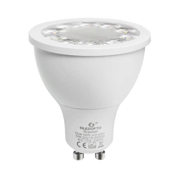 GLEDOPTO 120 Grader 5W Zigbee APP-styrd GU10 RGB+CCT LED-spotlightlampa BoSaiD