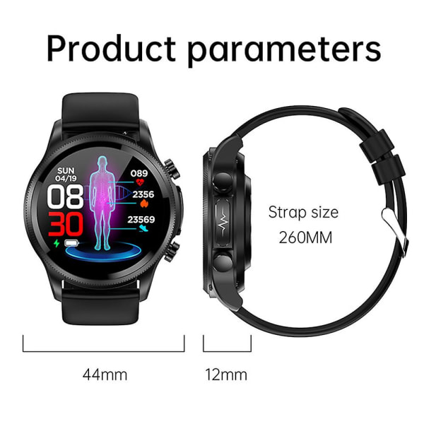 Smart Watch Puls Blodsocker Blodtryck Smart Armband Black