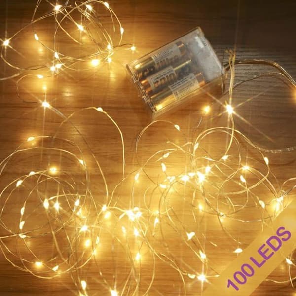 Eventyrlig batteridrevet lyskæde, 10 m, 100 varmhvide LED'er, ideel