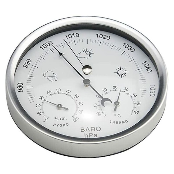 Analog Barometer Väderstation med Termometer Hygrometer Atmosfäriskt Tryck Mätningar Enkelhet och Lättlästhet