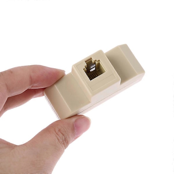 Telefon Splitter Adapter RJ11 6P4C Han til Hun 4-vejs Telefonlinjesplitter
