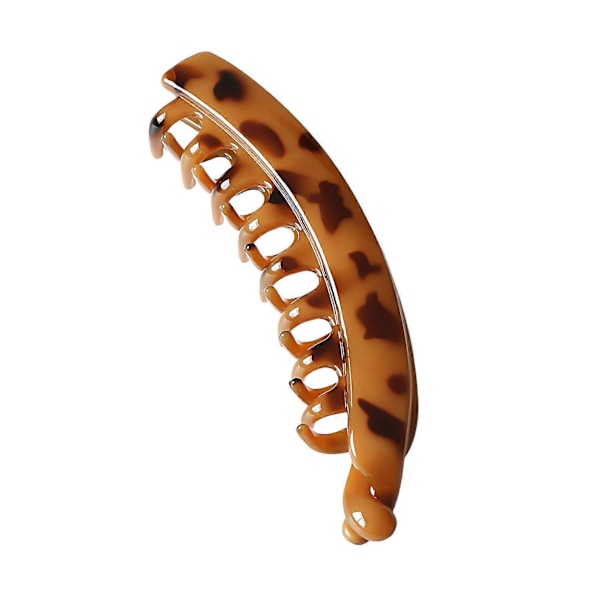 Bananformet Hårnål Dobbel Rad Anti-skli Tann Design Hårklemme Ensfarget Frostet Tekstur Stor Bak Hode Tvist Hårklo Dark Coffee