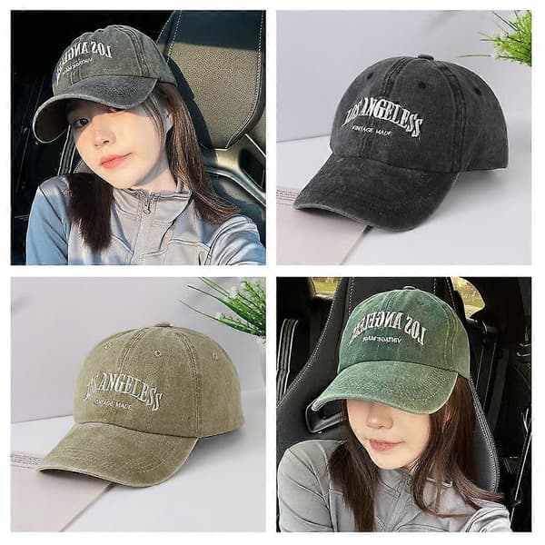 Unisex Retro Bokstav Broderad Basebollkeps Solskydd Basebollkeps Utomhus Green
