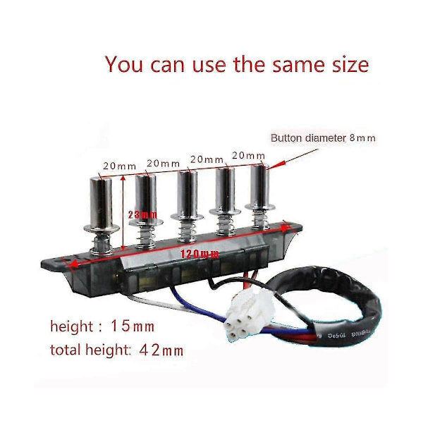 Köksfläkt 5 Knapp Switch Knapp Universal Tillbehör Switch Kontrollpanel Controller-hao gx20241205462