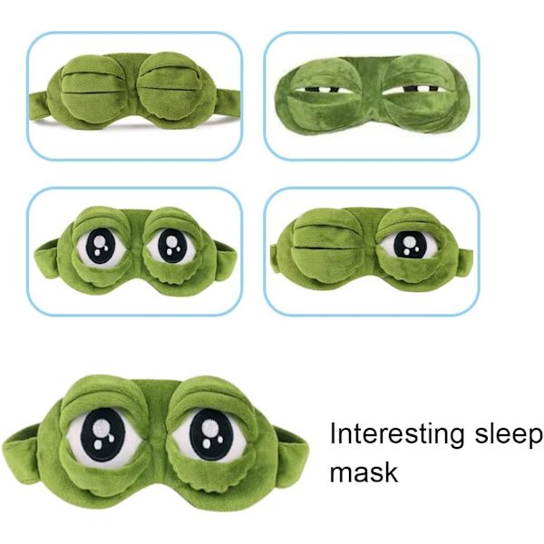 Groda Plysch Ögonmasker för Barn för Sömn Tecknad Fluff Ögonbindel för Sömn Ögonmask för Sömn